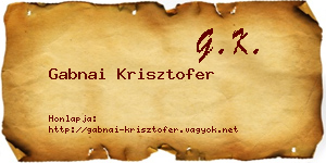 Gabnai Krisztofer névjegykártya